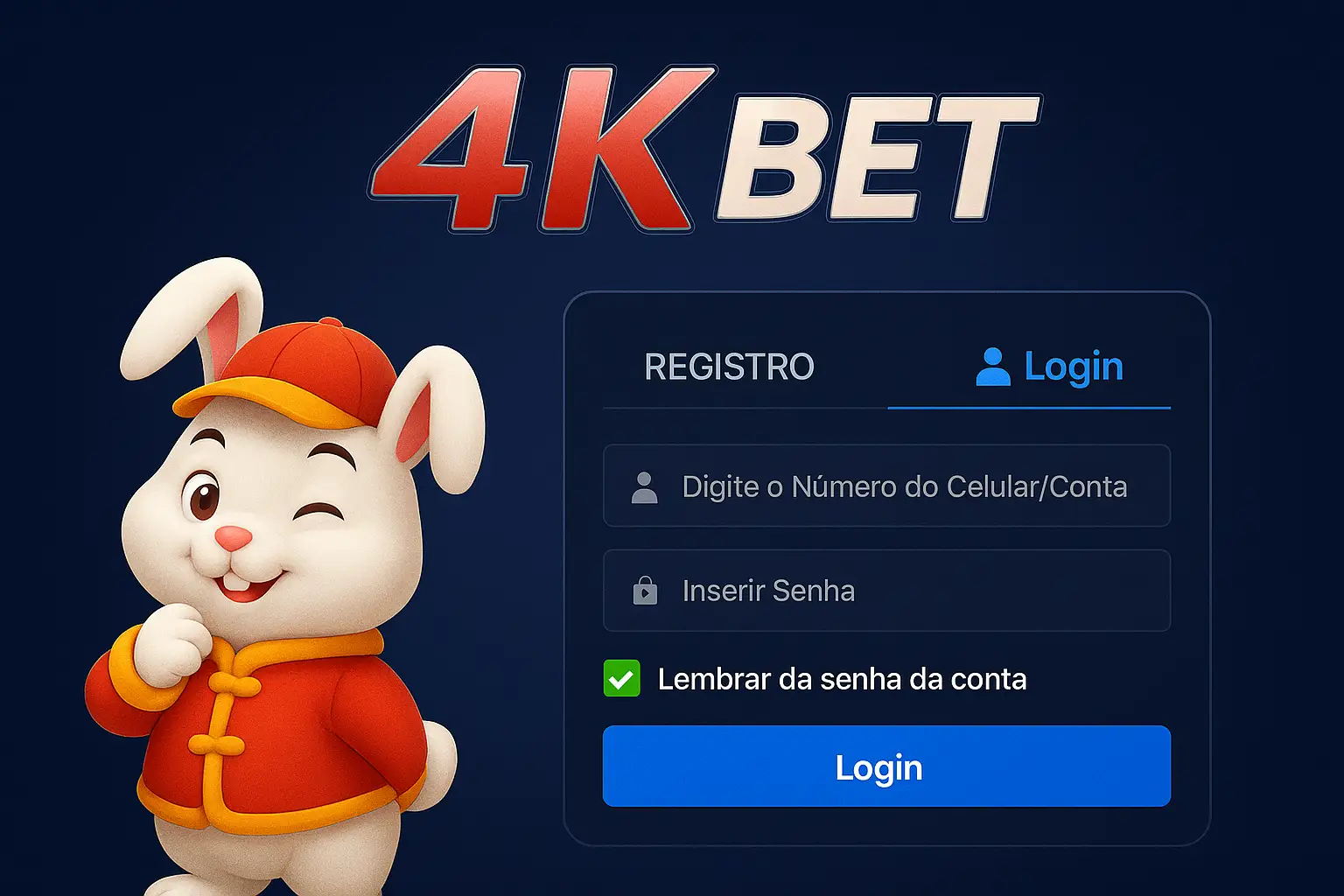 Criar uma nova Conta no plataforma 4KBET