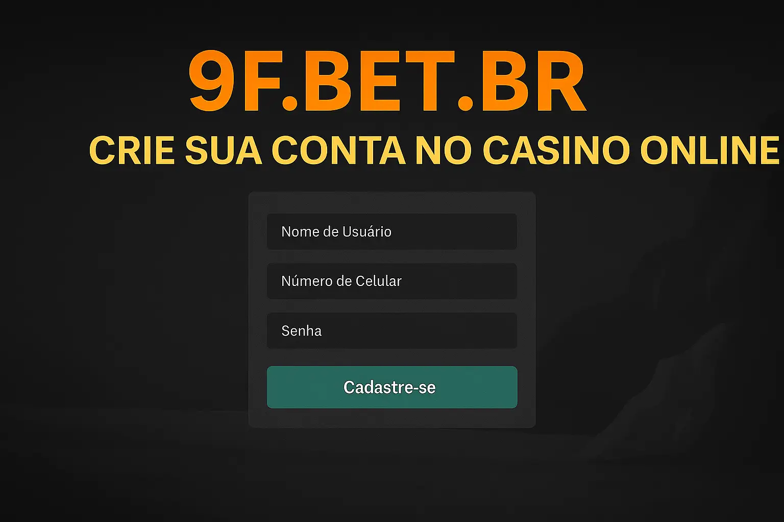 Criar uma nova Conta no plataforma 9FBET