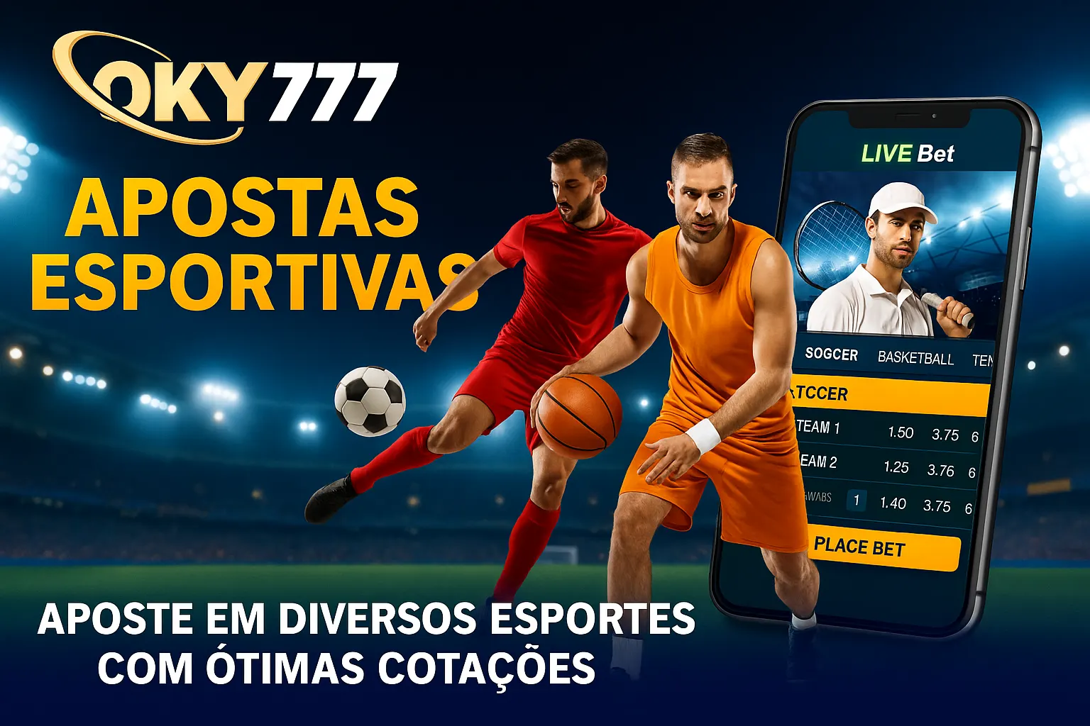 Aposte em apostas esportivas no cassino online OKY777